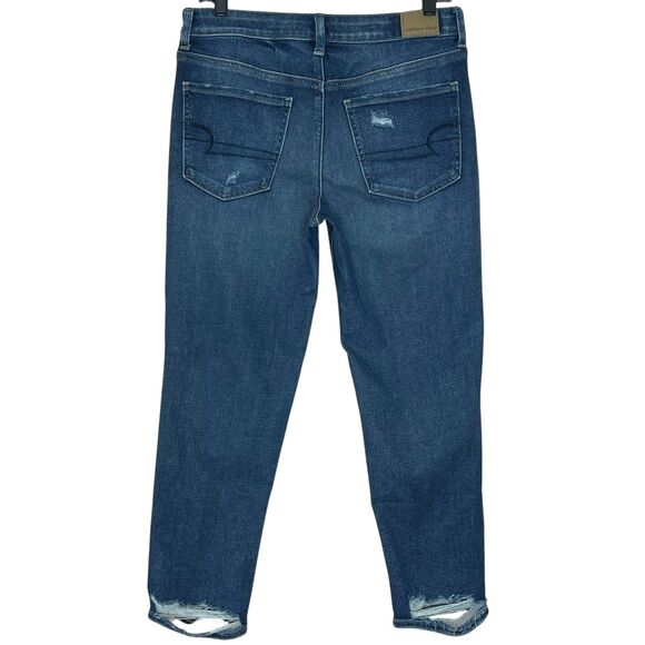 American Eagle Tomgirl Distressed Jeans Size 6 Short Stretch Button Fly AEO 6S - Picture 5 of 9